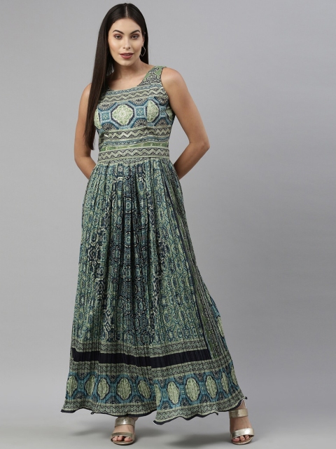 

Neerus Women Green Printed Anarkali Kurta