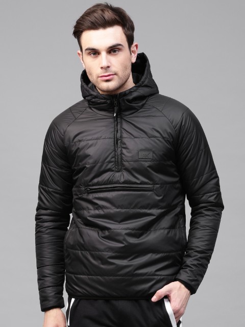 

HRX by Hrithik Roshan Men Black Solid Hooded Padded Jacket