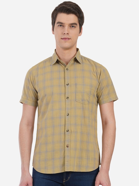 

JADE BLUE Men Brown Custom Slim Fit Checked Casual Shirt