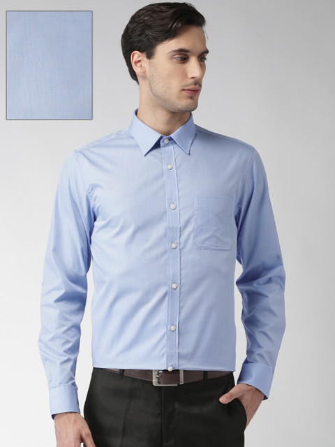 

U.S. Polo Assn. Tailored Men Blue Tailored Fit Solid Formal Shirt