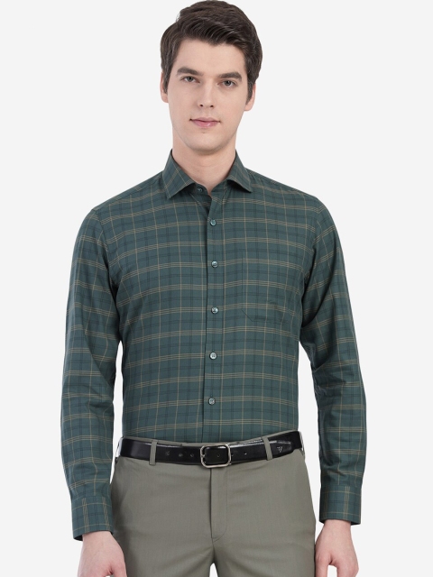 

JADE BLUE Men Gold-Toned Custom Slim Fit Checked Casual Shirt