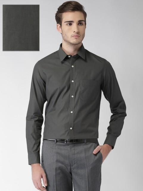 

U.S. Polo Assn. Tailored Men Charcoal Tailored Fit Solid Formal Shirt