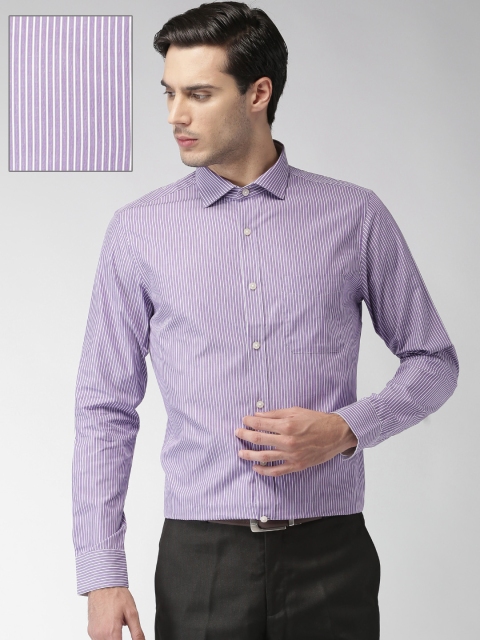 

U.S. Polo Assn. Tailored Men Purple Tailored Fit Striped Formal Shirt