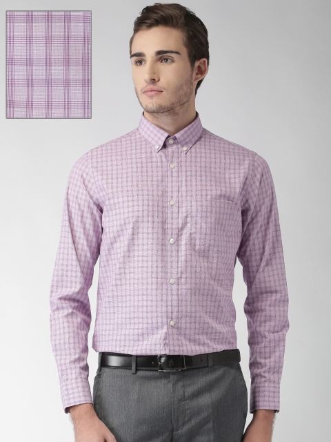 

U.S. Polo Assn. Tailored Men Purple Tailored Fit Checked Formal Shirt