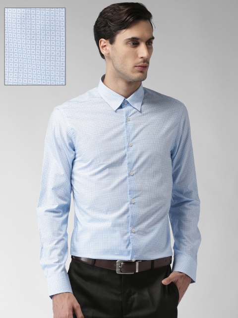 

U.S. Polo Assn. Tailored Men Blue Slim Fit Printed Formal Shirt