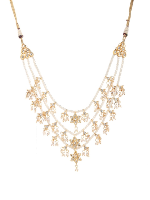 

Bamboo Tree Jewels Gold-Toned & White Gold-Plated Layered Necklace