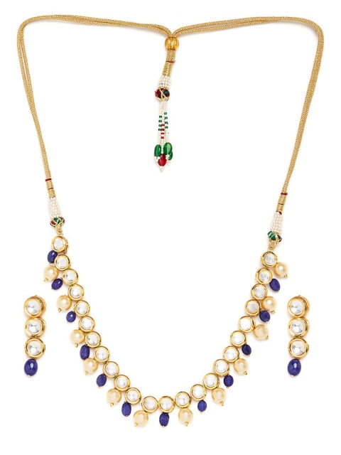 

Bamboo Tree Jewels Gold-Plated and Blue Necklace & Earrings Set