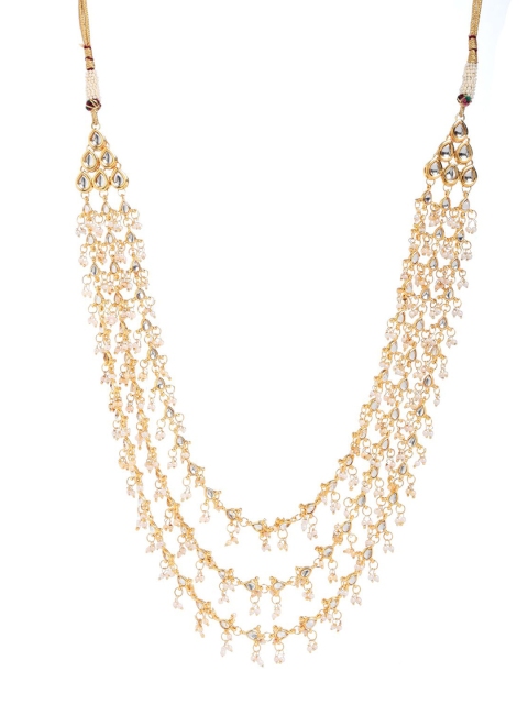 

Bamboo Tree Jewels Gold-Toned & White Gold-Plated Layered Necklace