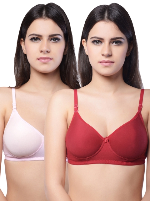 

Lady Lyka Pack of 2 Full-Coverage T-shirt Bras, Pink
