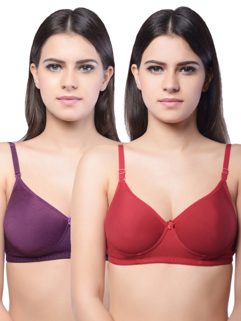

Lady Lyka Pack of 2 Full-Coverage T-shirt Bras, Purple