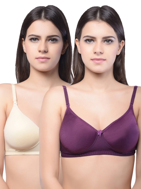 

Lady Lyka Pack of 2 Full-Coverage T-shirt Bras, Purple