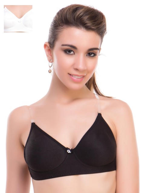 

Lady Lyka Pack of 2 Full-Coverage Bras PLAYBACK-BLK-WHT, Black