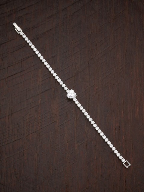 

Kushal's Fashion Jewellery Women White Rhodium-Plated Cubic Zirconia Wraparound Bracelet