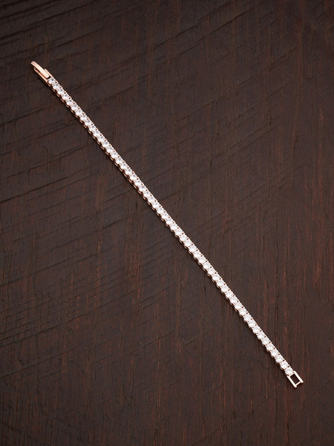 

Kushal's Fashion Jewellery Women Rose Gold & White Cubic Zirconia Rose Gold-Plated Wraparound Bracelet