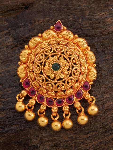 

Kushal's Fashion Jewellery Green Paisley Shaped 92.5 Pure Silver Pendent