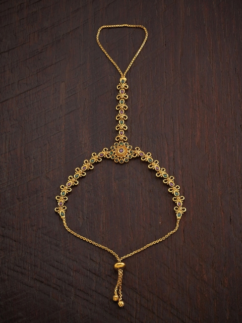 

Kushal's Fashion Jewellery Women Gold-Toned & Red Antique Ring Bracelet