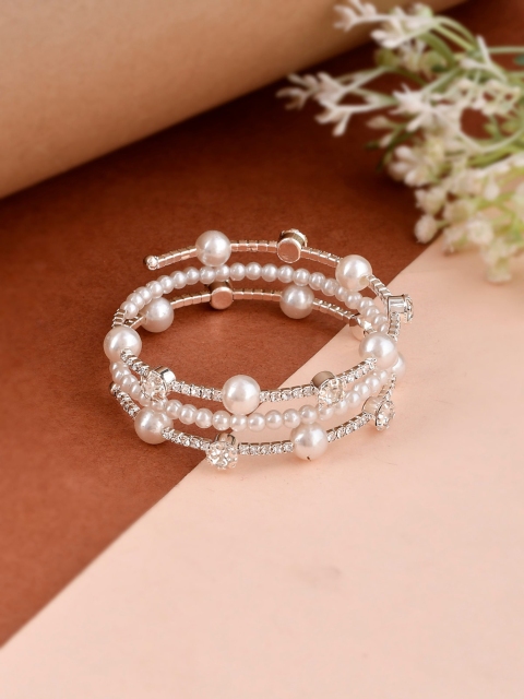 

AQUASTREET Women White Bracelet, Silver