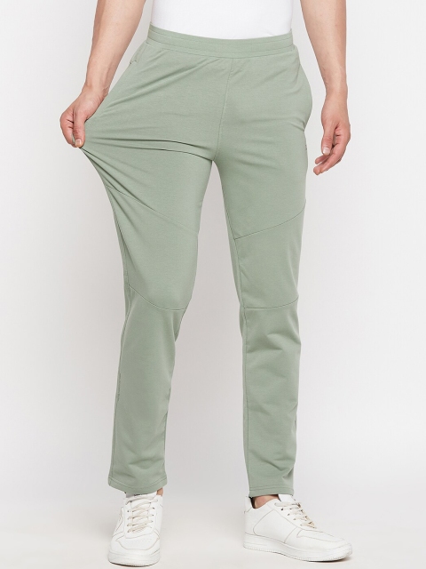 

Okane Men Olive Green Solid Track Pants