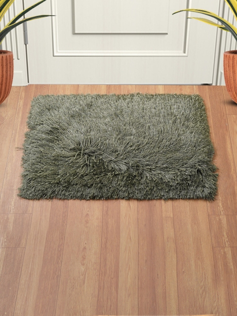 

DREAM WEAVERZ Sea Green Solid Shimmer Anti-Skid Floor Mat
