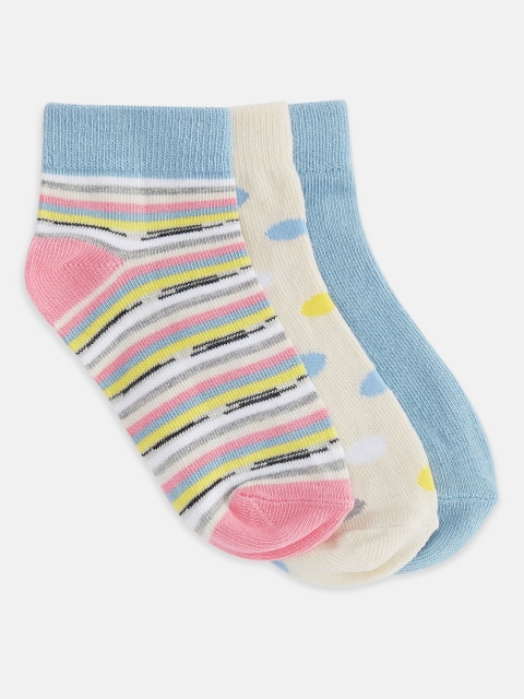 

Pantaloons Junior Girls Set Of 3 Assorted Ankle-Length Socks