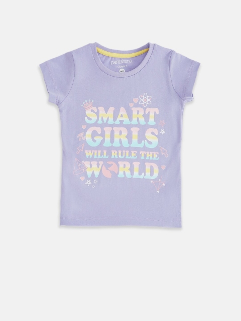 

Pantaloons Junior Girls Lavender Printed T-shirt