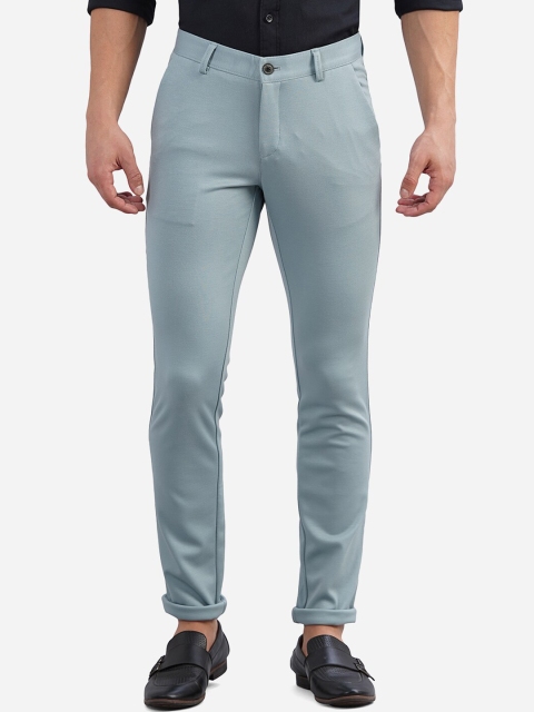 

JADE BLUE Men Blue Custom Slim Fit Chinos Trousers