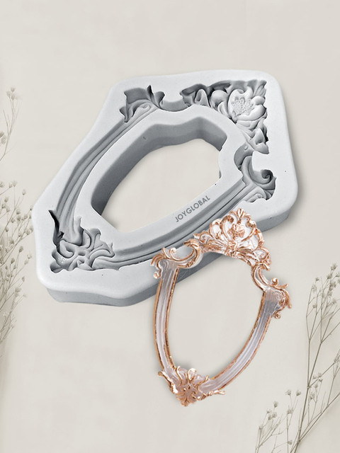 

JoyGlobal Grey Solid Vintage Special Frame Silicone Mould