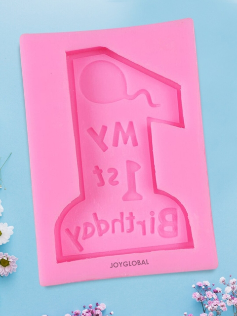 

JoyGlobal Pink Solid Silicone My 1st Birthday Bakeware