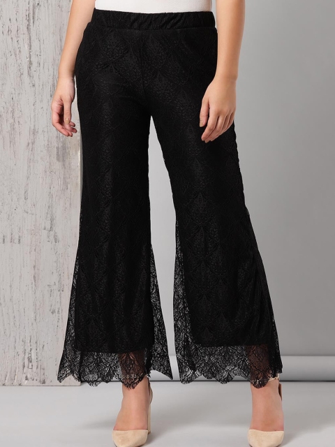 

Lakshita Women Black Embroidered Flared Palazzos