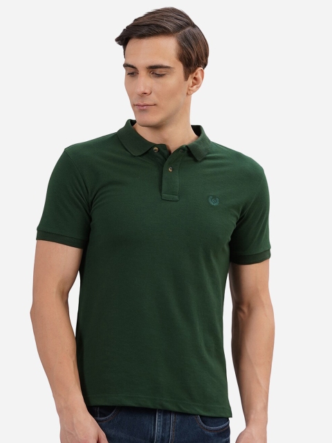 

Greenfibre Men Green Polo Collar Slim Fit T-shirt
