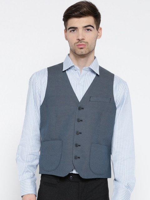 

Lombard Blue Printed Waistcoat