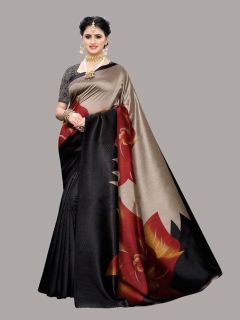 

Yashika Black & Grey Art Silk Saree