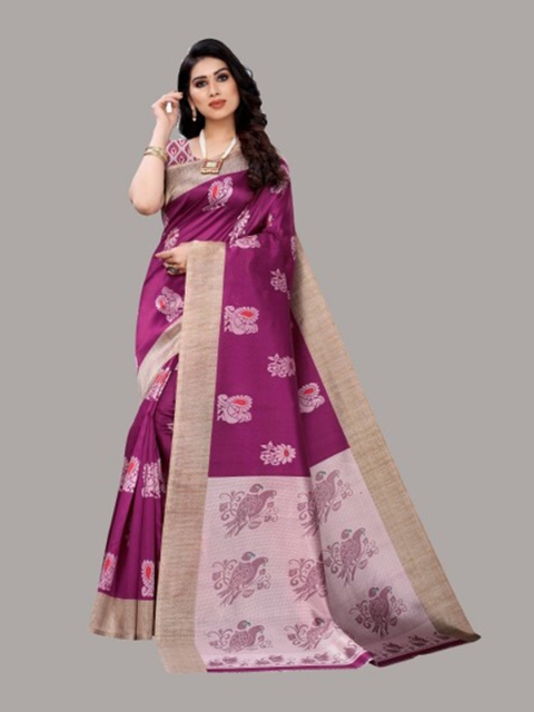 

Yashika Burgundy & White Ethnic Motifs Art Silk Saree
