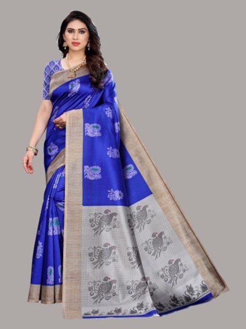 

Yashika Blue & Grey Art Silk Saree