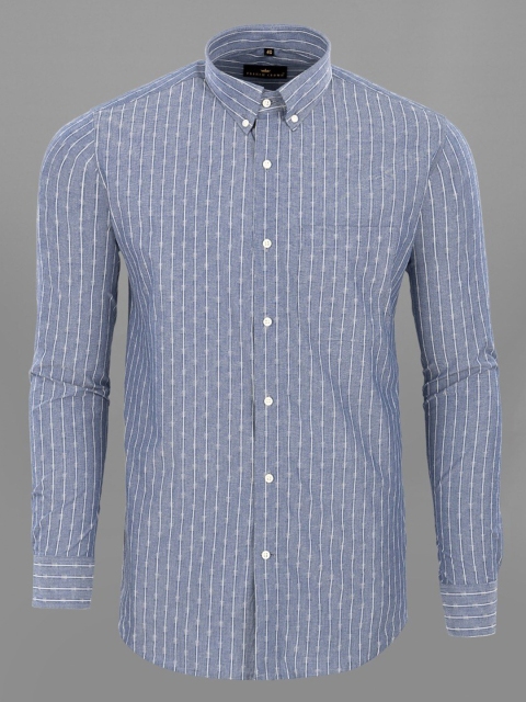 

FRENCH CROWN Men Grey Standard Printed Formal Shirt