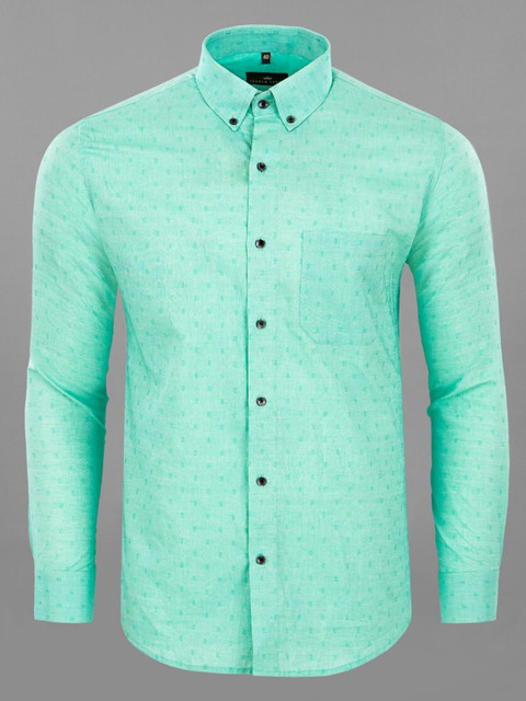 

FRENCH CROWN Men Green Standard Formal Shirt