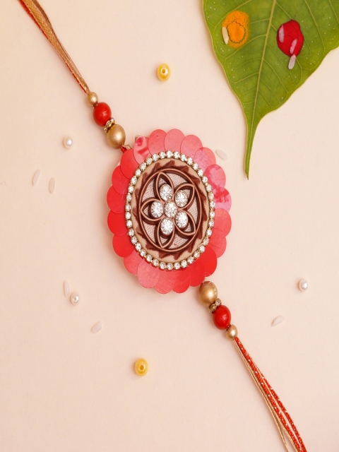

The Magic Wand Boys Red Stone Studded Rakhi With Roli Chawal