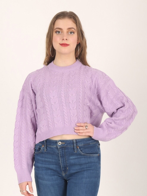 

NoBarr Women Purple Crop Pullover
