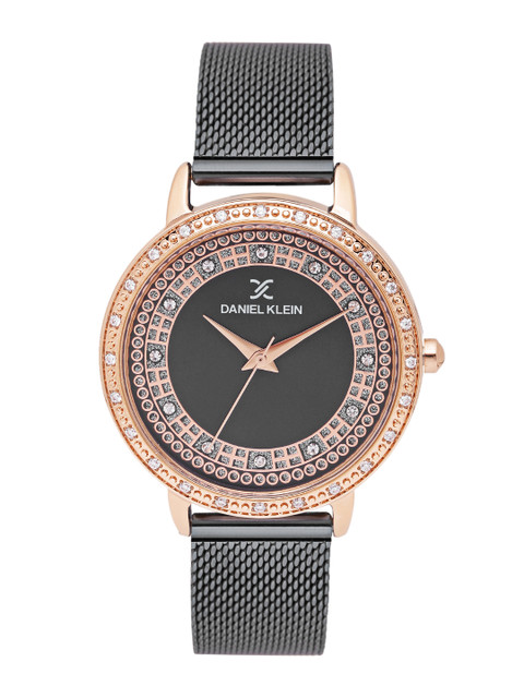 

Daniel Klein Women Gunmetal-Toned Embellished Analogue Watch DK11400-5, Metallic