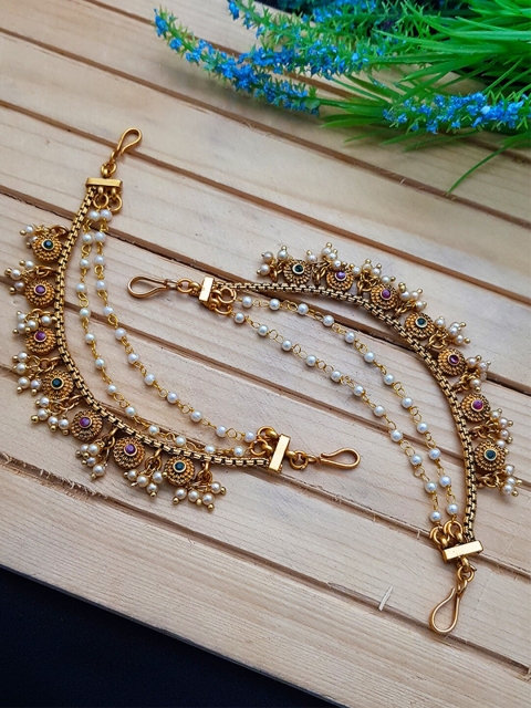 

GRIIHAM Multicoloured & Gold-Plated Earrings Chain, Multi