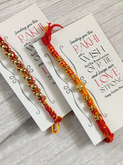 

EL REGALO Orange Rakhi Set