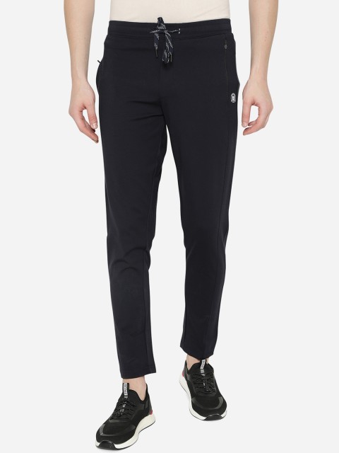 

JADE BLUE Men Navy Blue Solid Slim Fit Cotton Track Pants