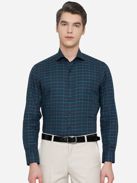 

JADE BLUE Men Blue Slim Fit Checked Formal Shirt