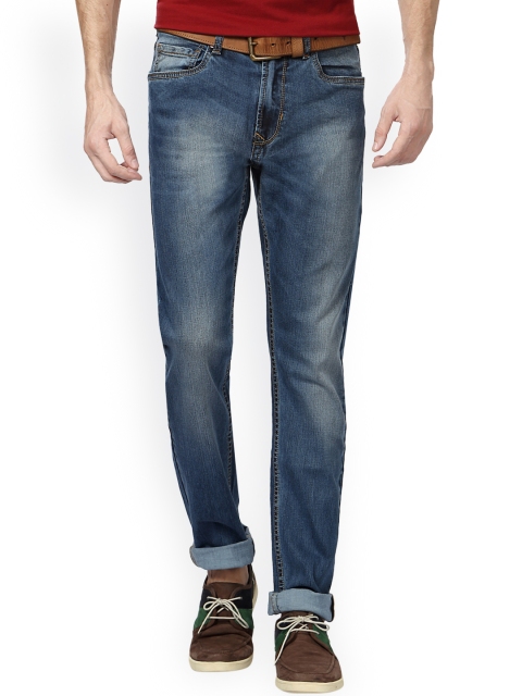 

Peter England Men Blue Tapered Fit Mid-Rise Clean Look Jeans
