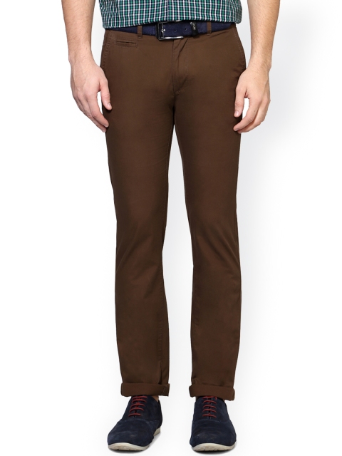 

Peter England Men Brown Skinny Fit Solid Chinos