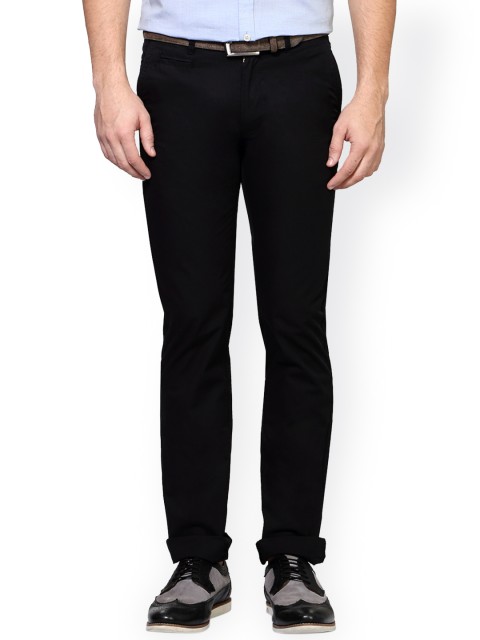 

Peter England Men Black Skinny Fit Solid Chinos