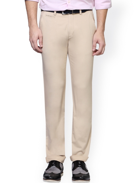 

Peter England Men Cream-Coloured Skinny Fit Solid Chinos