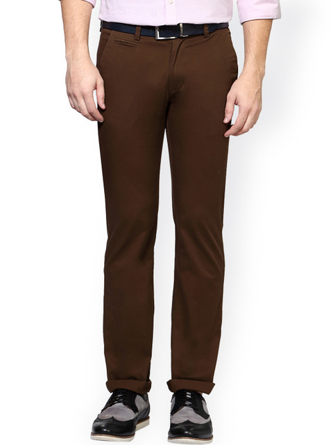 

Peter England Men Brown Skinny Fit Solid Chinos