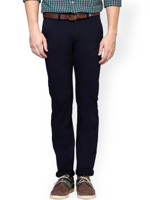

Peter England Men Navy Skinny Fit Solid Chinos, Navy blue