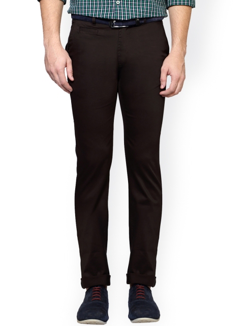 

Peter England Men Brown Skinny Fit Solid Chinos